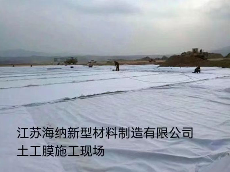 土工膜施工现场